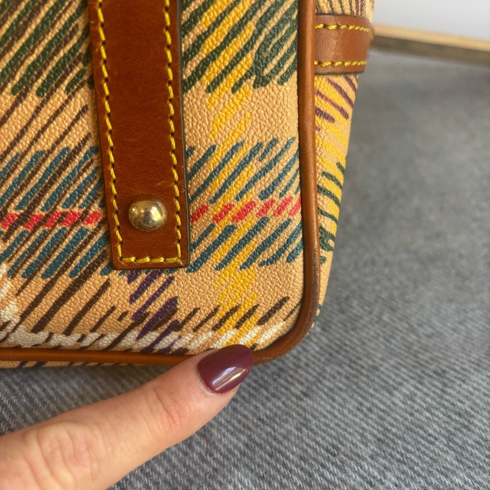 Dooney & Bourke Plaid Satchel in Yellow, Green, Burgundy & Tan - Picture 15 of 16